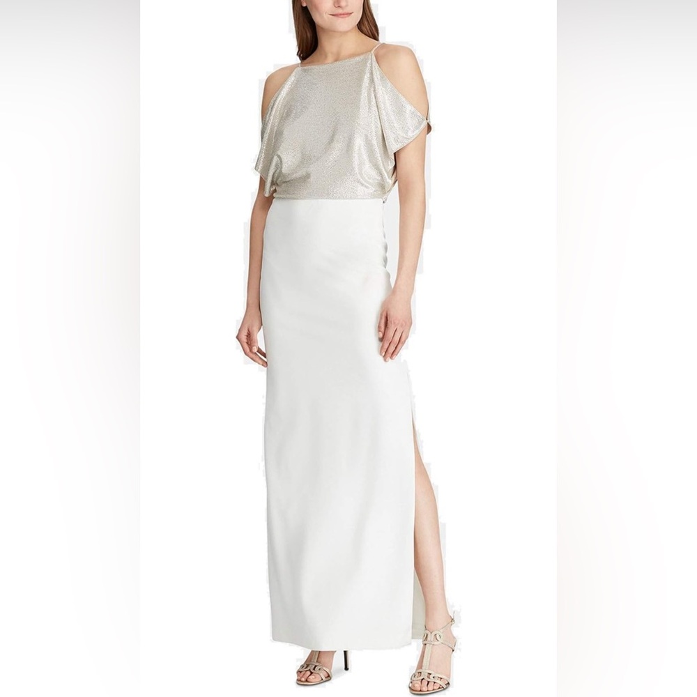 Ralph Lauren White Sheath Dress with Slit